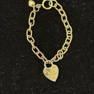 Juicy Couture Gold Tone Heart Charm Bracelet